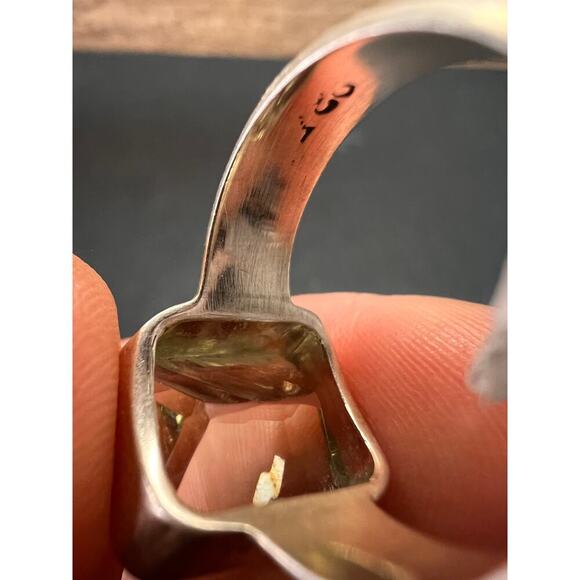 NEW Prasiolite Sterling silver ring 6.87 grams - Picture 2 of 16